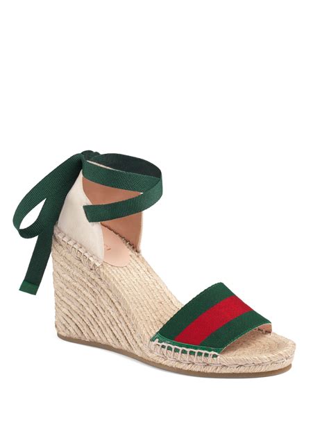 gucci espadrilles green|Gucci platform espadrilles.